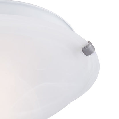 Canarm Madison 12in 2-Light Flush Mount | Brushed Pewter and Alabaster Glass | Hallway & Kitchen | 12 x 12 x 4 in | Model IFM161251