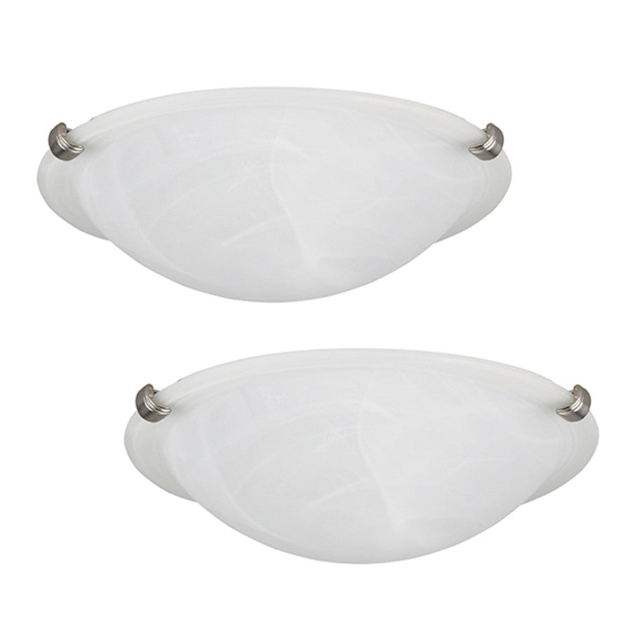 Canarm Madison Twin Pack 12in 2-Light Flush Mount | Brushed Pewter and Alabaster Glass | Hallway & Bedroom | 12 x 4 in | Model IFM161251T