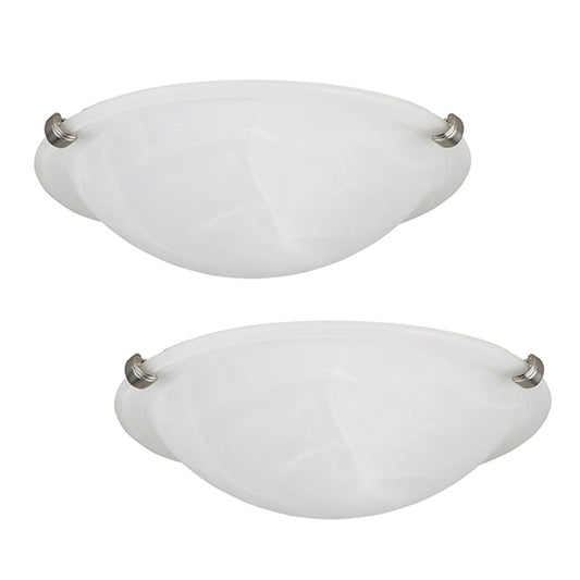 Canarm Madison Twin Pack 12in 2-Light Flush Mount | Brushed Pewter and Alabaster Glass | Hallway & Bedroom | 12 x 4 in | Model IFM161251T