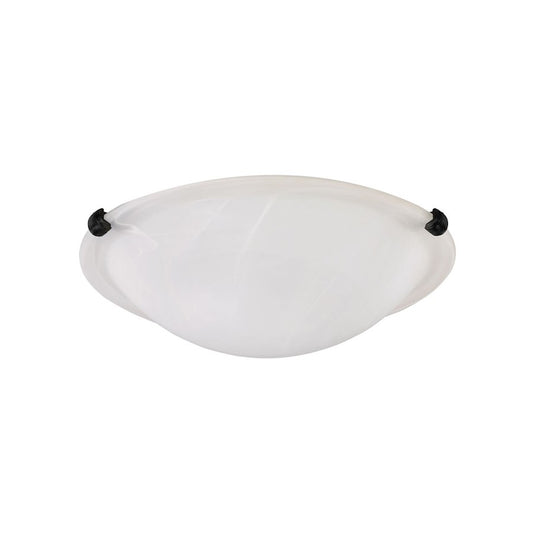 Canarm Clip 12in 2-Light Flush Mount | Matte Black and Alabaster Glass | Hallway & Bedroom Ceiling Light | 12 x 12 x 4.5 in | Model IFM1612BK