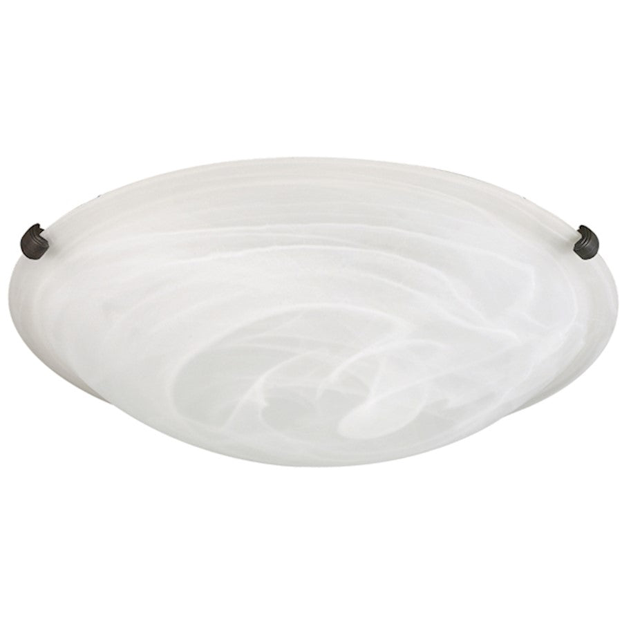 Canarm Clip 16in 3-Light Flush Mount | Oil Rubbed Bronze and Alabaster Glass | Living Room & Bedroom Ceiling Light | Model IFM161613