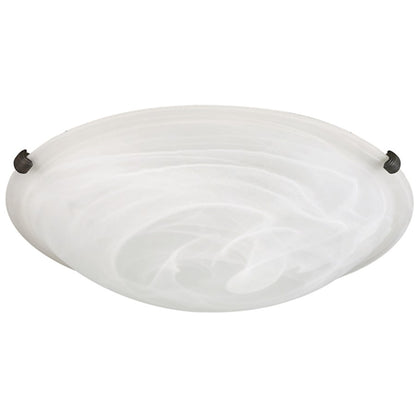 Canarm Clip 16in 3-Light Flush Mount | Oil Rubbed Bronze and Alabaster Glass | Living Room & Bedroom Ceiling Light | Model IFM161613