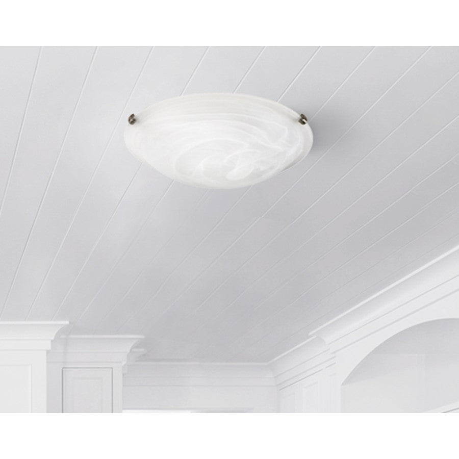 Canarm Clip 16in 3-Light Flush Mount | Oil Rubbed Bronze and Alabaster Glass | Living Room & Bedroom Ceiling Light | Model IFM161613