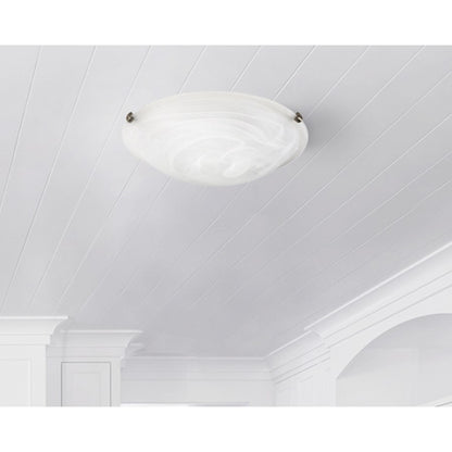 Canarm Clip 16in 3-Light Flush Mount | Oil Rubbed Bronze and Alabaster Glass | Living Room & Bedroom Ceiling Light | Model IFM161613
