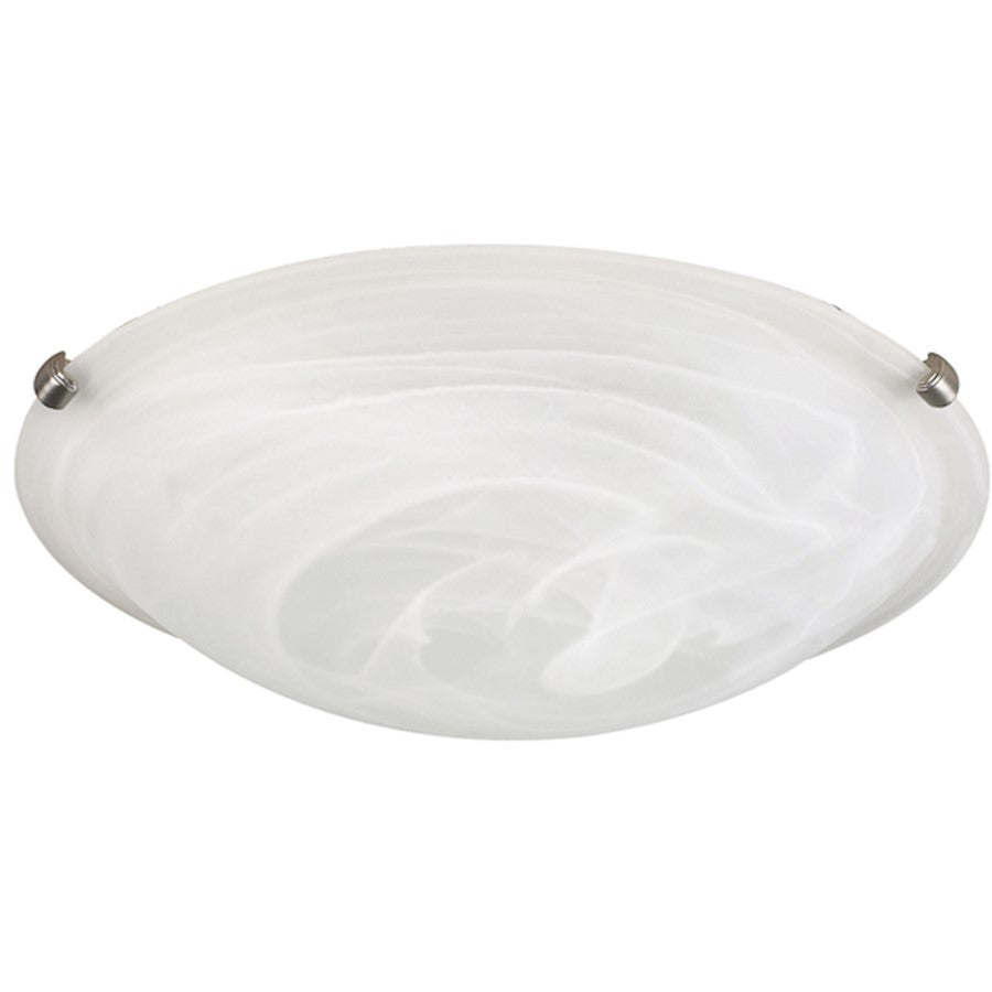 Canarm Clip 16in 3-Light Flush Mount | Brushed Pewter and Alabaster Glass | Bedroom & Hallway Ceiling Light | 16 x 4.5 in | Model IFM161651
