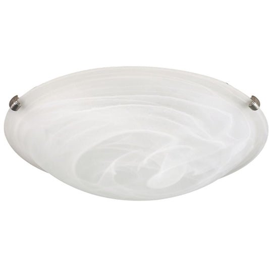 Canarm Clip 16in 3-Light Flush Mount | Brushed Pewter and Alabaster Glass | Bedroom & Hallway Ceiling Light | 16 x 4.5 in | Model IFM161651