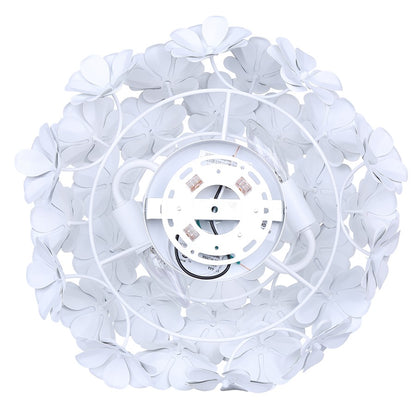 Canarm Cassia 15in 2-Light Flush Mount | Modern Matte White Metal Flower Shade | Bedroom & Nursery | 15 x 15 x 10 in | Model IFM2022B14WH