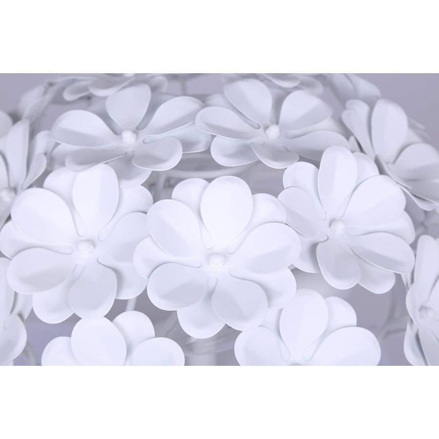 Canarm Cassia 15in 2-Light Flush Mount | Modern Matte White Metal Flower Shade | Bedroom & Nursery | 15 x 15 x 10 in | Model IFM2022B14WH