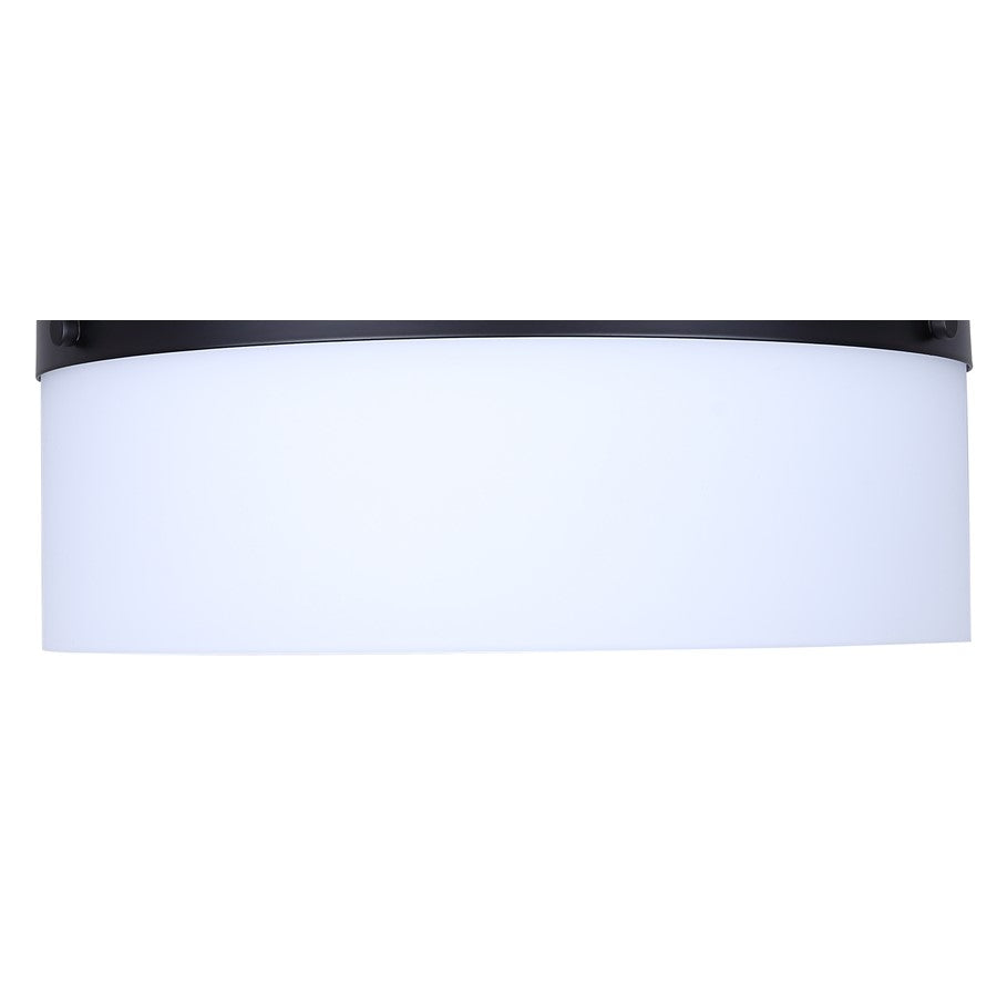 Canarm Malloy 12.25in 2-Light Flush Mount | Modern Matte Black and Opal Glass | Kitchen & Hallway | 12.25 x 12.25 x 5.5 in | Model IFM2029B12BK