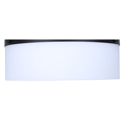 Canarm Malloy 12.25in 2-Light Flush Mount | Modern Matte Black and Opal Glass | Kitchen & Hallway | 12.25 x 12.25 x 5.5 in | Model IFM2029B12BK