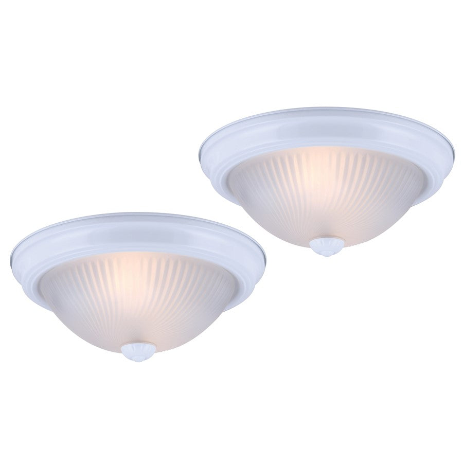 Canarm Madison 11in 1-Light Flush Mount | White and Frosted Glass | Hallway & Bedroom Ceiling Light | 11 x 11 x 4.75 in | Model IFM21111T