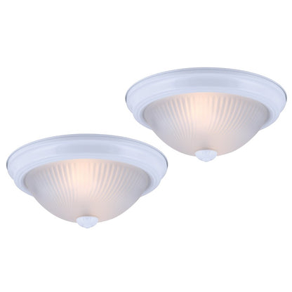 Canarm Madison 11in 1-Light Flush Mount | White and Frosted Glass | Hallway & Bedroom Ceiling Light | 11 x 11 x 4.75 in | Model IFM21111T