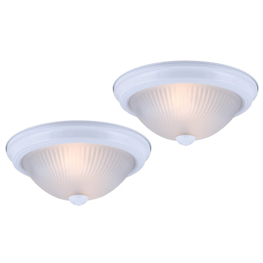 Canarm Madison 11in 1-Light Flush Mount | White and Frosted Glass | Hallway & Bedroom Ceiling Light | 11 x 11 x 4.75 in | Model IFM21111T