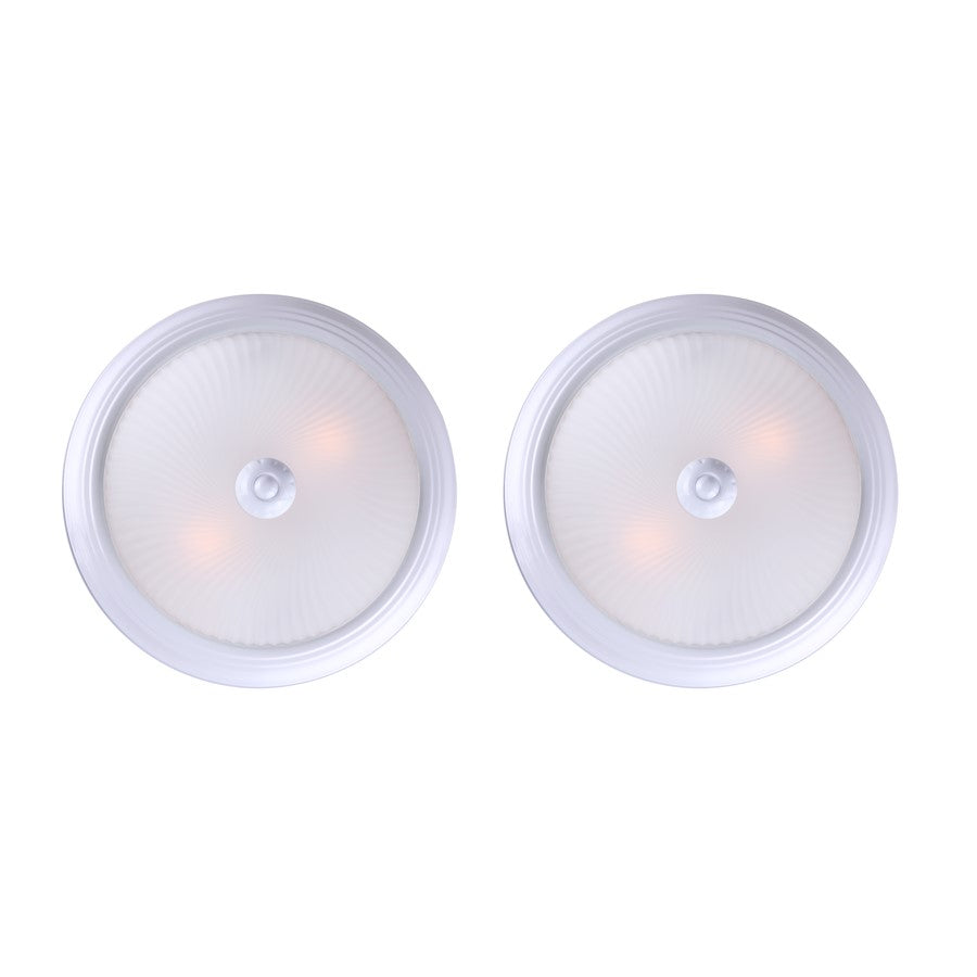 Canarm Madison 11in 1-Light Flush Mount | White and Frosted Glass | Hallway & Bedroom Ceiling Light | 11 x 11 x 4.75 in | Model IFM21111T