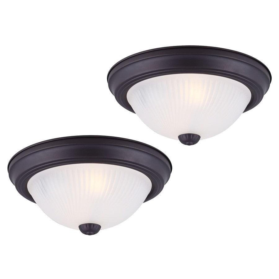 Canarm Madison 11in 1-Light Flush Mount | Oil Rubbed Bronze and Frosted Glass | Hallway & Bedroom Ceiling Light | 11 x 11 x 4.75 in | Model IFM21113T
