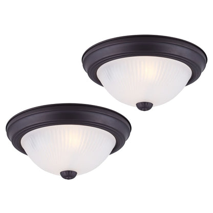 Canarm Madison 11in 1-Light Flush Mount | Oil Rubbed Bronze and Frosted Glass | Hallway & Bedroom Ceiling Light | 11 x 11 x 4.75 in | Model IFM21113T