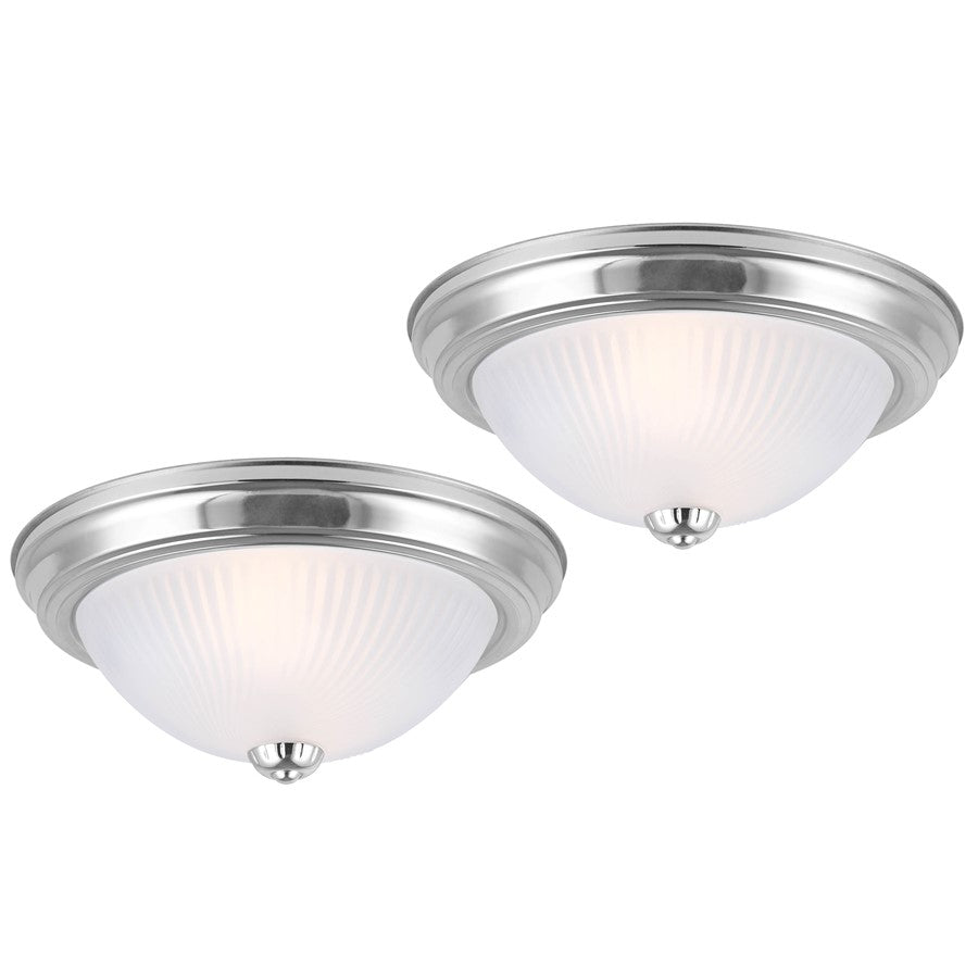 Canarm Madison 11in 1-Light Flush Mount | Brushed Pewter and Frosted Glass | Hallway & Bedroom Ceiling Light | 11 x 11 x 4.75 in | Model IFM21151T