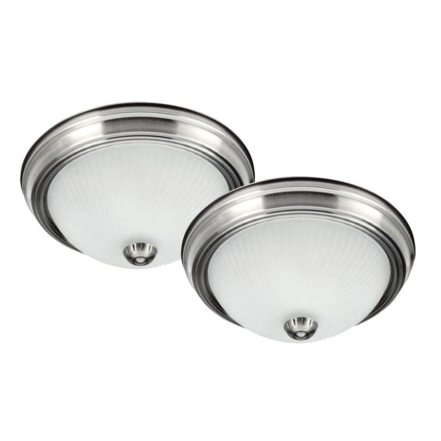 Canarm Madison 11in 1-Light Flush Mount | Brushed Pewter and Frosted Glass | Hallway & Bedroom Ceiling Light | 11 x 11 x 4.75 in | Model IFM21151T