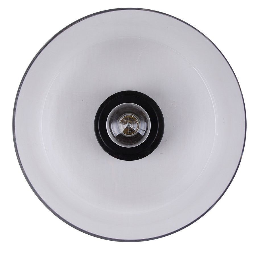 Canarm Sklo 12in 1-Light Flush Mount | Modern Matte Black and Clear Glass | Living Room & Entryway Ceiling Light | 12 x 12 x 9 in | Model IFM2125B12BK