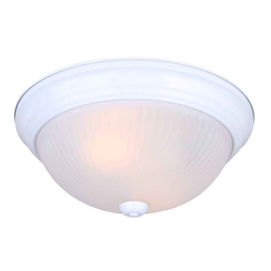 Canarm Madison 14in 2-Light Flush Mount | Classic White and Frosted Glass | Hallway & Kitchen Ceiling Light | 13 x 14.5 x 4.75 in | Model IFM21311N