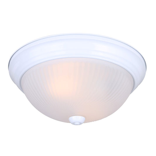 Canarm Madison 14in 2-Light Flush Mount | Classic White and Frosted Glass | Hallway & Kitchen Ceiling Light | 13 x 14.5 x 4.75 in | Model IFM21311N
