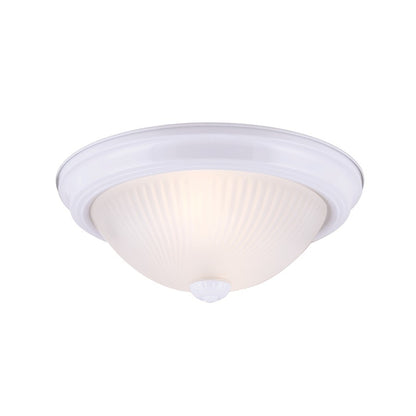 Canarm Madison 14in 2-Light Flush Mount | Classic White and Frosted Glass | Hallway & Kitchen Ceiling Light | 13 x 14.5 x 4.75 in | Model IFM21311N