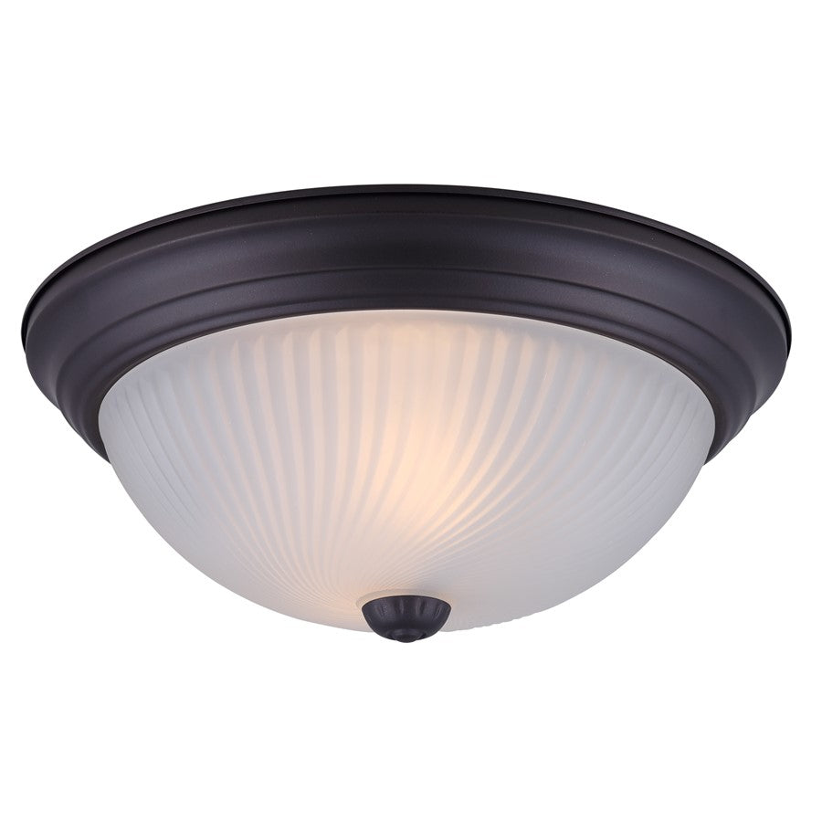 Canarm Madison 13in 2-Light Flush Mount | Traditional Oil Rubbed Bronze and Frosted Glass | Hallway & Kitchen Ceiling Light | Model IFM21313