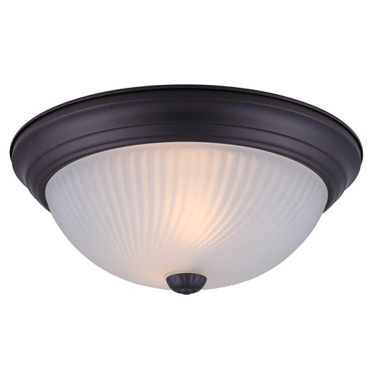 Canarm Madison 13in 2-Light Flush Mount | Traditional Oil Rubbed Bronze and Frosted Glass | Hallway & Kitchen Ceiling Light | Model IFM21313