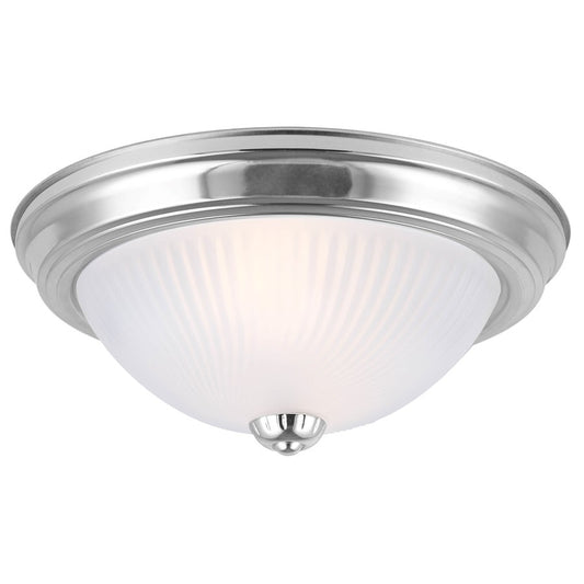 Canarm Madison 13in 2-Light Flush Mount | Brushed Pewter and Frosted Glass | Hallway & Bedroom | 13 x 13 x 5.5 in | Model IFM21351