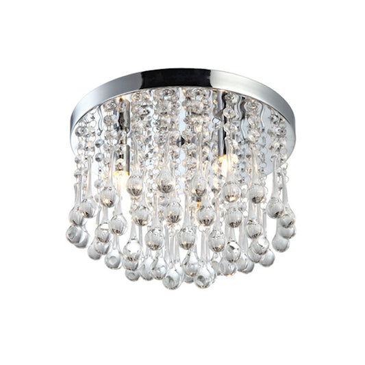 Canarm Daya 12in 3-Light Flush Mount | Chrome Steel and Crystal Glass | Bedroom & Hallway Ceiling Light | 12 x 12 x 8.5 in | Model IFM237B12CH9