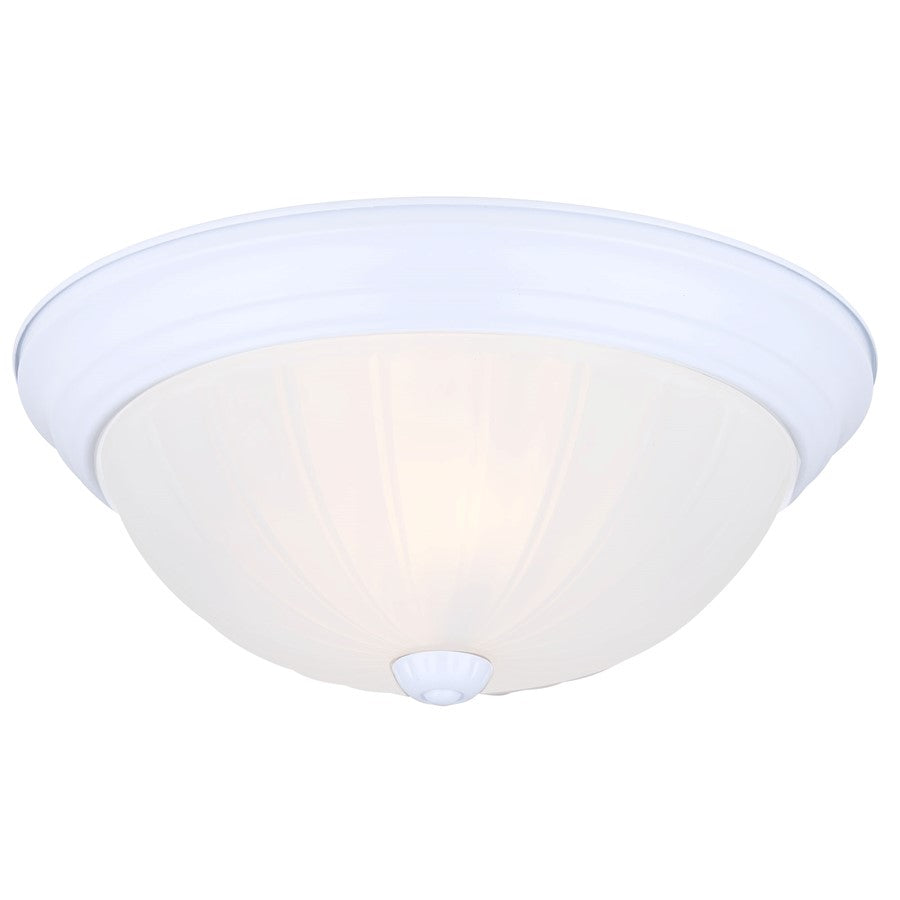 Canarm Madison 19in 2-Light Flush Mount | Brushed Pewter Metal and Frosted Glass | Hallway, Bedroom & Kitchen Ceiling Light | Model IFM31111N