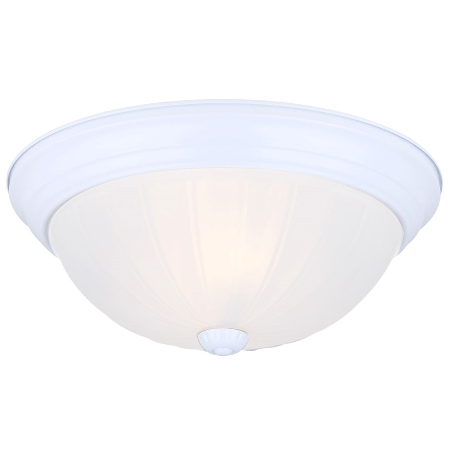 Canarm Madison 13in 2-Light Flush Mount | Traditional White and Frosted Glass | Hallway & Bedroom Ceiling Light | 13 x 13 x 5.5 in | Model IFM31311N