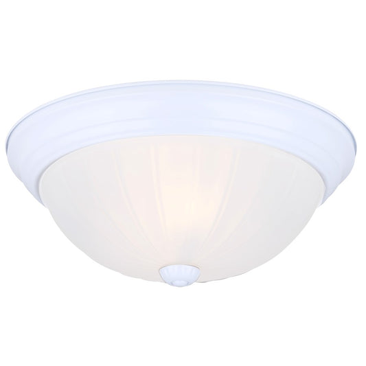Canarm Madison 13in 2-Light Flush Mount | Traditional White and Frosted Glass | Hallway & Bedroom Ceiling Light | 13 x 13 x 5.5 in | Model IFM31311N