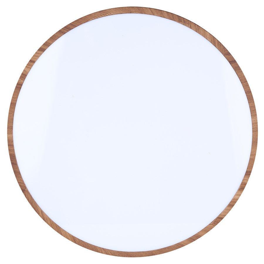 Canarm Dexter 13in 2-Light Flush Mount | Matte Black and Wood Accent | Bedroom & Kitchen | 13 x 5.25 in | Model IFM318A13BKW