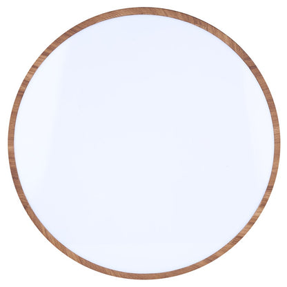 Canarm Dexter 13in 2-Light Flush Mount | Matte Black and Wood Accent | Bedroom & Kitchen | 13 x 5.25 in | Model IFM318A13BKW