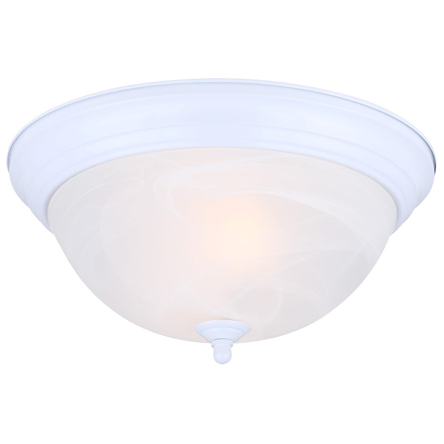 Canarm Signature 11in 2-Light Flush Mount | White and Alabaster Glass | Hallway & Bedroom | 11 x 5.125 in | Model IFM41111