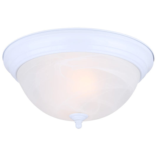 Canarm Signature 11in 2-Light Flush Mount | White and Alabaster Glass | Hallway & Bedroom | 11 x 5.125 in | Model IFM41111