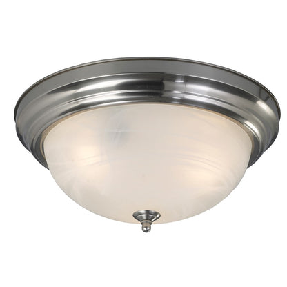 Canarm Signature 13in 2-Light Flush Mount | Classic Brushed Nickel and Alabaster Glass | Hallway & Bedroom Ceiling Light | Model IFM413BN