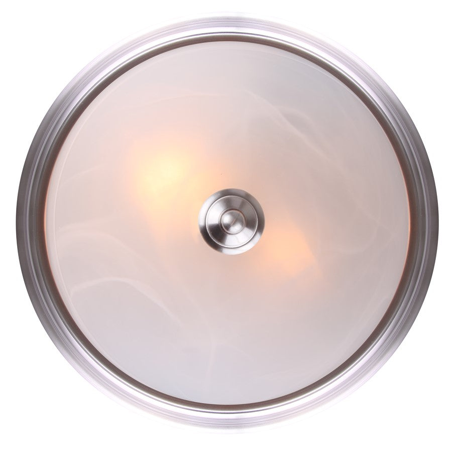 Canarm Signature 13in 2-Light Flush Mount | Classic Brushed Nickel and Alabaster Glass | Hallway & Bedroom Ceiling Light | Model IFM413BN