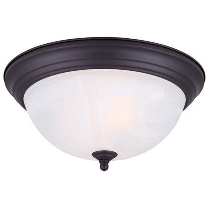 Canarm Madison 15in 3-Light Flush Mount | Classic Oil Rubbed Bronze and Alabaster Glass | Hallway & Bedroom Ceiling Light | Model IFM41513