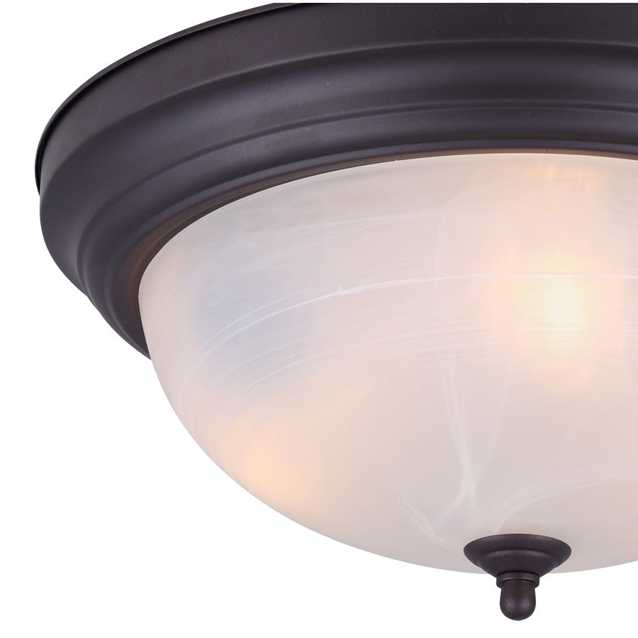 Canarm Madison 15in 3-Light Flush Mount | Classic Oil Rubbed Bronze and Alabaster Glass | Hallway & Bedroom Ceiling Light | Model IFM41513
