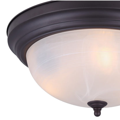Canarm Madison 15in 3-Light Flush Mount | Classic Oil Rubbed Bronze and Alabaster Glass | Hallway & Bedroom Ceiling Light | Model IFM41513