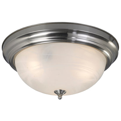 Canarm Madison 15in 3-Light Flush Mount | Classic Brushed Nickel and Alabaster Glass | Hallway & Bedroom Ceiling Light | Model IFM415BN
