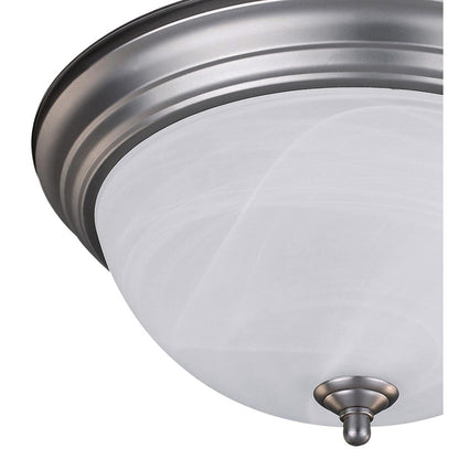 Canarm Madison 15in 3-Light Flush Mount | Classic Brushed Nickel and Alabaster Glass | Hallway & Bedroom Ceiling Light | Model IFM415BN