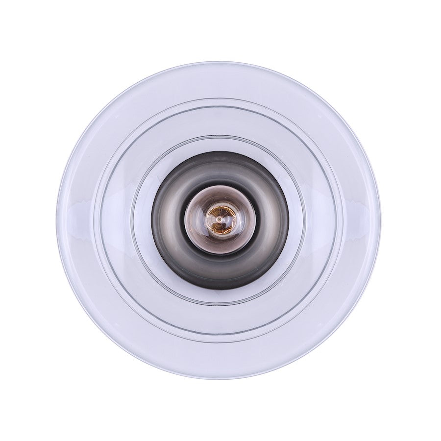 Canarm Chicago 12in 1-Light Flush Mount | Modern Brushed Nickel and Clear Glass | Bedroom & Entryway Ceiling Light | Model IFM459B13BN