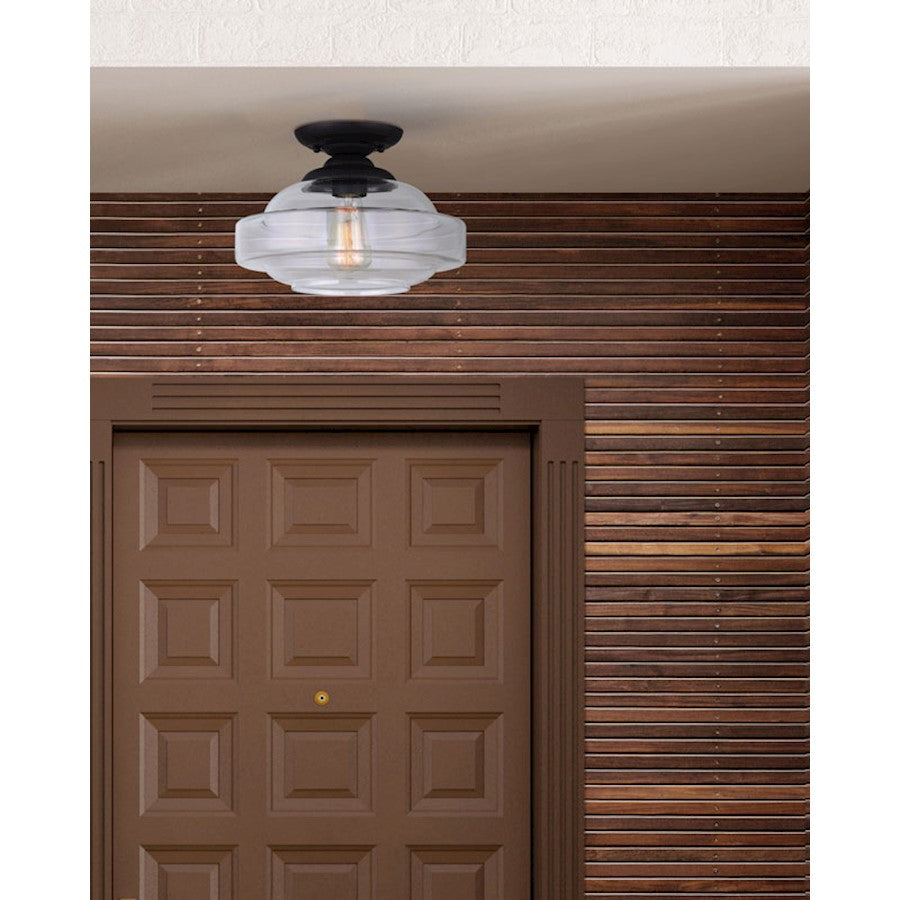 Canarm Chicago 12.5in 1-Light Flush Mount | Oil Rubbed Bronze and Clear Glass | Hallway & Bedroom Closet | 12.5 x 9.25 in | Model IFM459B13ORB