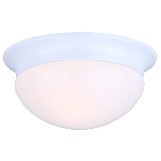 Canarm Madison 13in 1-Light Flush Mount | White and Frosted Glass | Hallway & Bedroom | 13 x 9 x 4.75 in | Model IFM5911