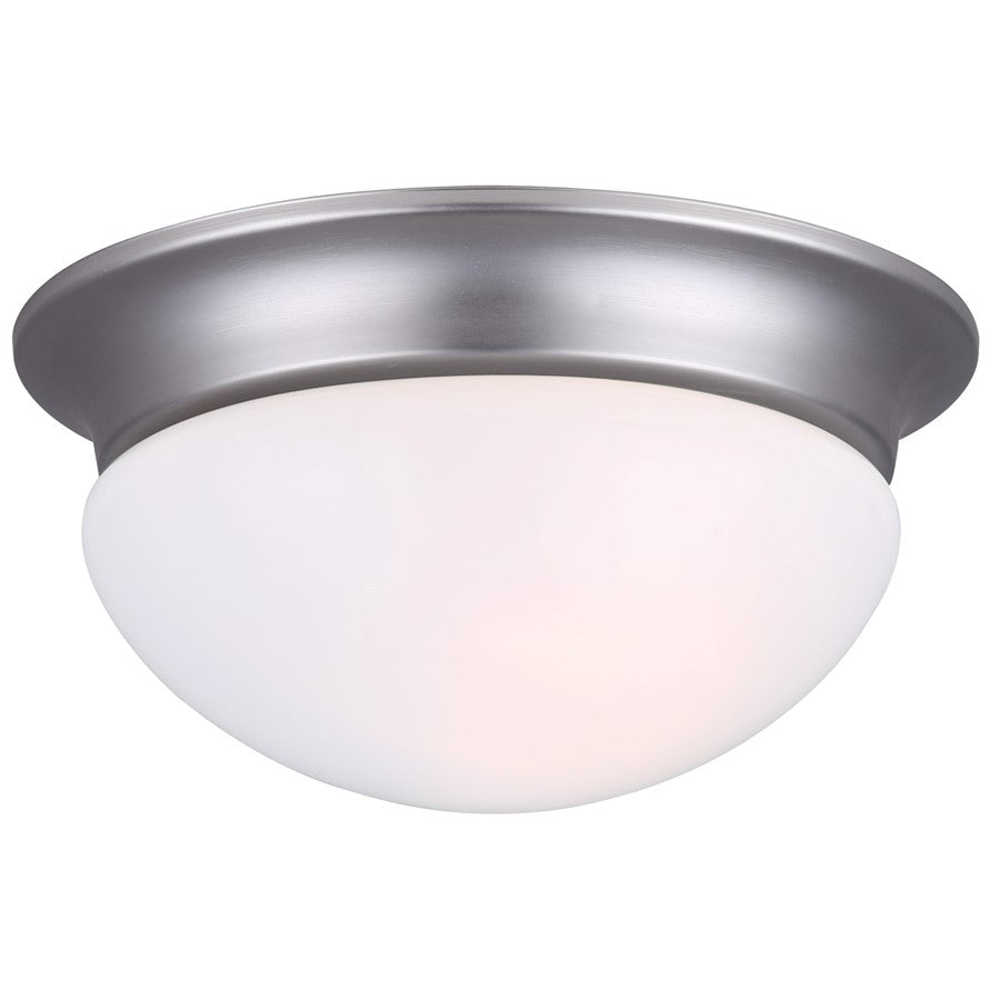 Canarm Madison 9in 1-Light Flush Mount | Traditional Brushed Pewter and Frosted Glass | Hallway & Bedroom Ceiling Light | Model IFM5951