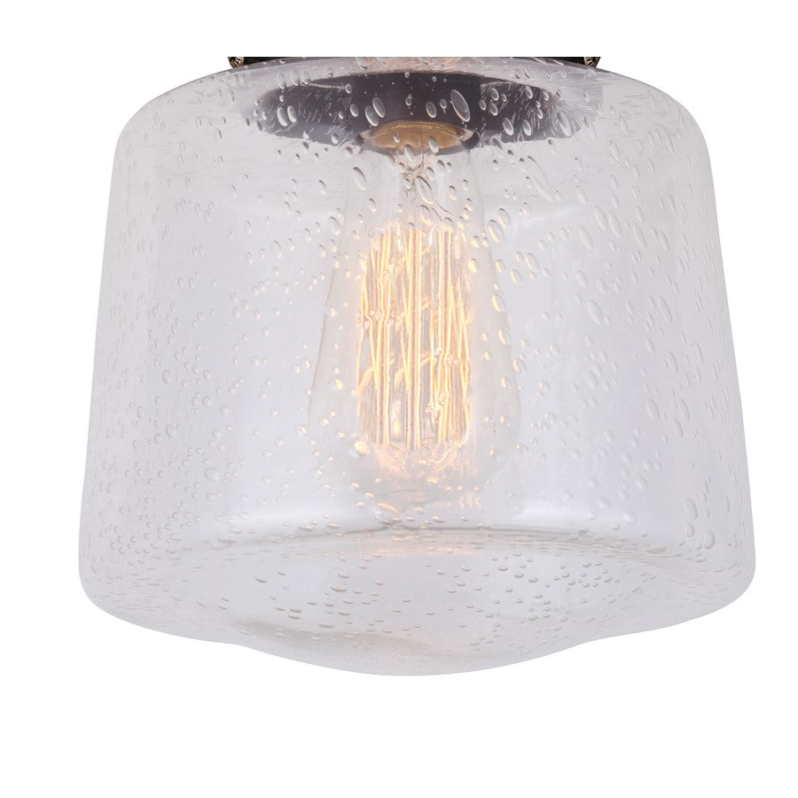 Canarm Boku 8in 1-Light Flush Mount | Warm Oil Rubbed Bronze and Seeded Glass | Hallway & Closet Ceiling Light | 8 x 8 x 9.25 in | Model IFM623A08ORB