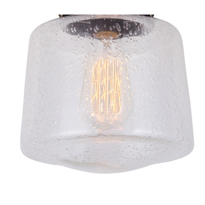 Canarm Boku 8in 1-Light Flush Mount | Warm Oil Rubbed Bronze and Seeded Glass | Hallway & Closet Ceiling Light | 8 x 8 x 9.25 in | Model IFM623A08ORB